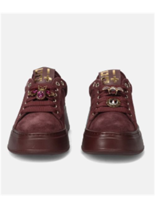 Sneakers PIA422A combi in suede con api di strass Gio+ GIO + | PIA422A-PORPORA